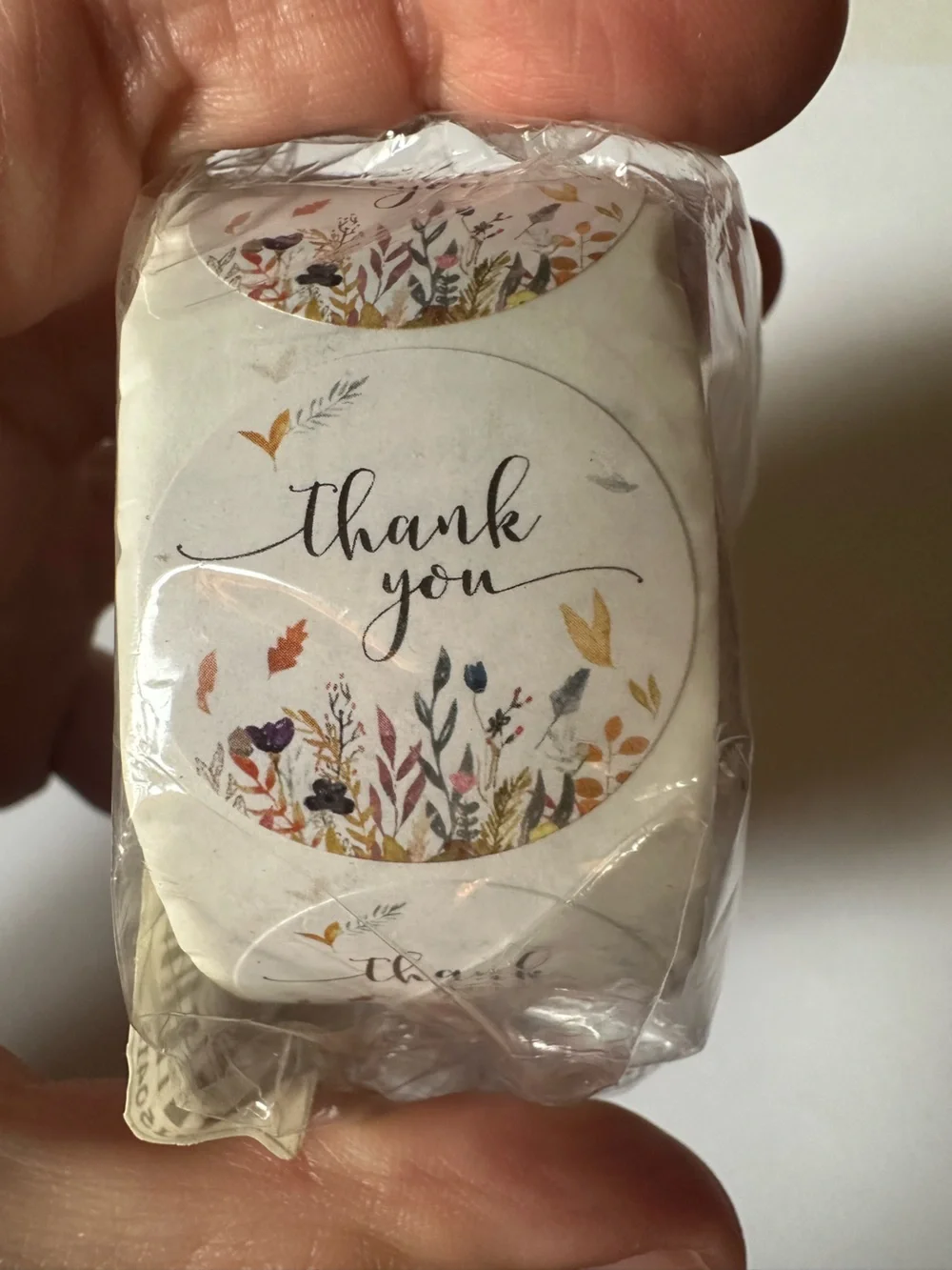 💜 NWT Floral & Leaf Circle Thank You Stickers - Y (500 Stickers)